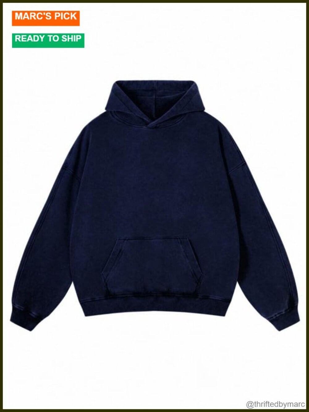 Oversized Hoodie Heavyweight Cotton Pullover Unisex Vintage Washed